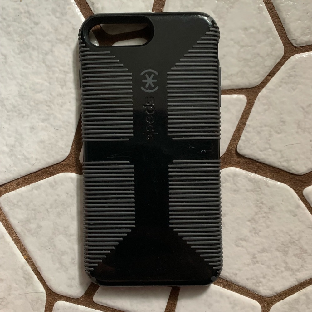Black & gray Speck candy shell grip iPhone case